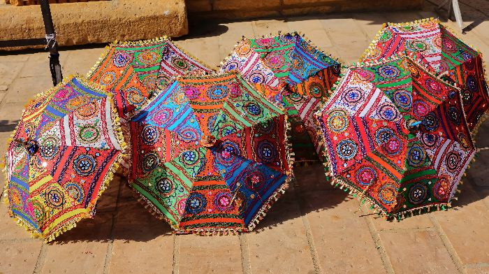 India Umbrella Rajasthan Quilting and Textile Tour of India Travelling in Rajasthan and Gujrat Quilts l Textiles l Embroidery l Block Printing l Fine Applique