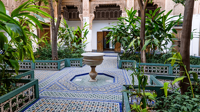 Bahia Palace Marrakech Morocco fountain 