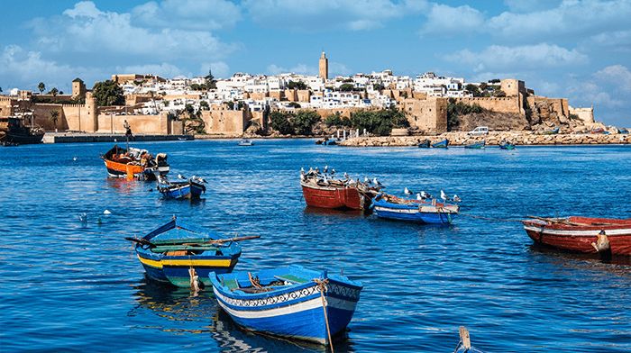 Rabat  Coast with boats  Morocco