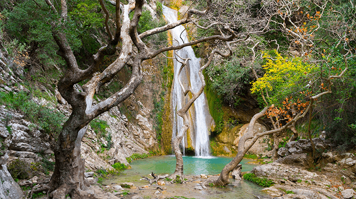  Neda Waterfalls Peloponnese Greece named after nymph goddess of freshwater